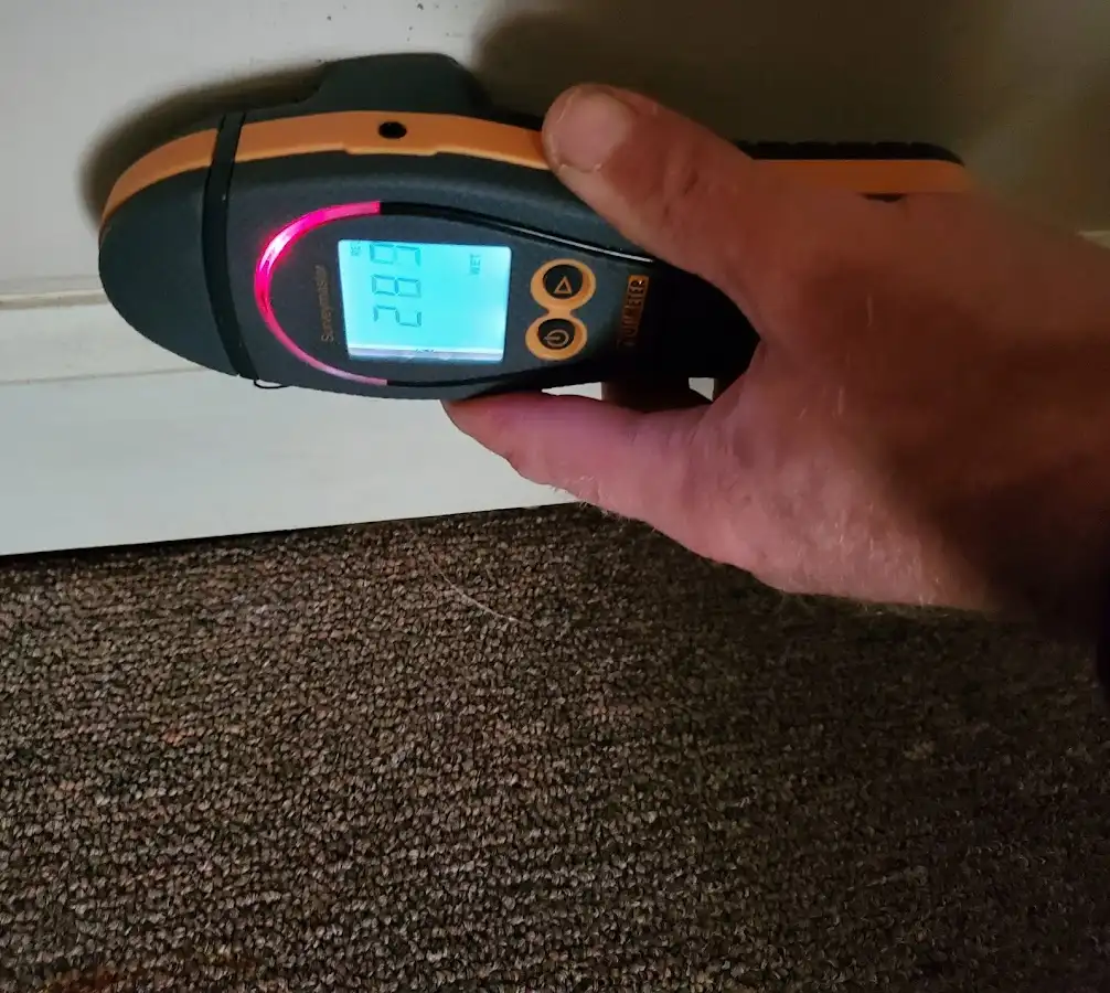 Moisture detection at baseboard during Mold Inspection & Testing in Charlestown